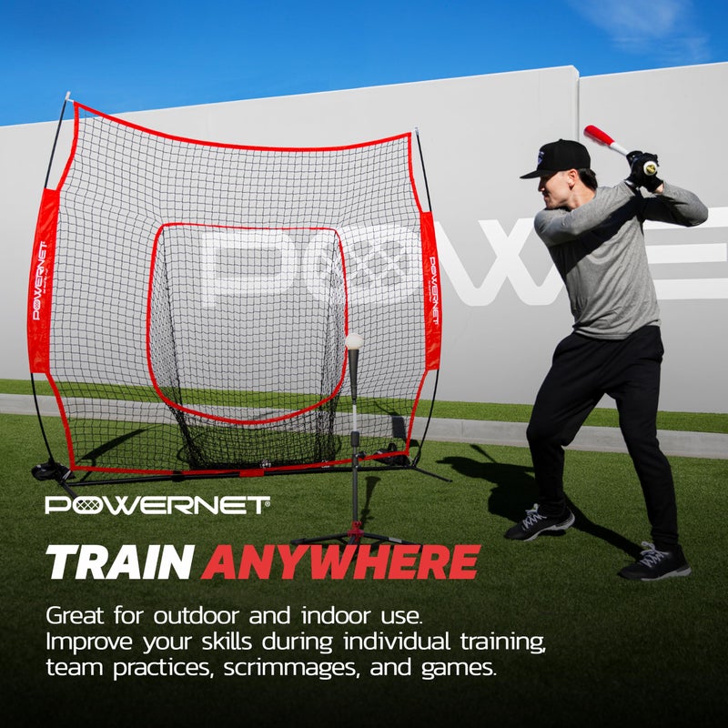 PowerNet Baseball & Softball Batting Tee, Adjustable Height Batting Tee 27.5" - 44", Portable Outdoor Baseball Training Equipment for Hitting Training (Deluxe) - Image 4